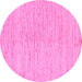 Round Machine Washable Solid Pink Modern Rug, wshabs1417pnk