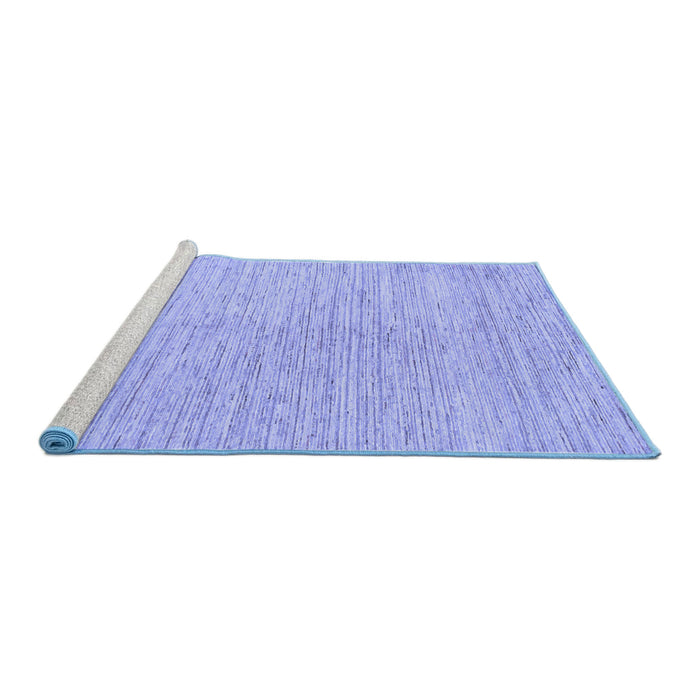 Sideview of Machine Washable Solid Blue Modern Rug, wshabs1417blu