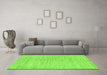 Machine Washable Solid Green Modern Area Rugs in a Living Room,, wshabs1417grn