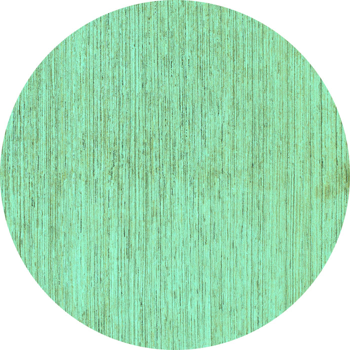 Round Solid Turquoise Modern Rug, abs1417turq