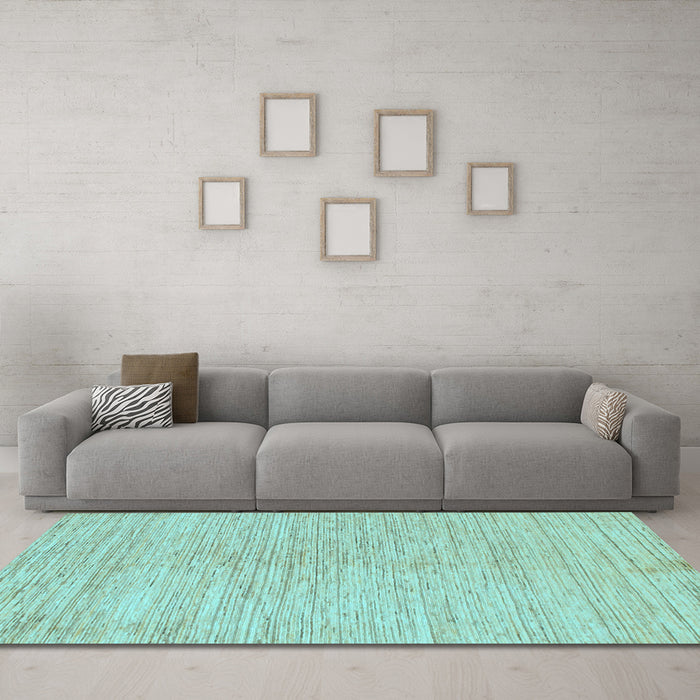 Machine Washable Solid Light Blue Modern Rug in a Living Room, wshabs1417lblu