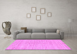 Machine Washable Solid Purple Modern Area Rugs in a Living Room, wshabs1417pur