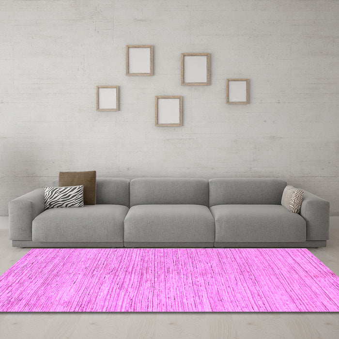 Machine Washable Solid Purple Modern Area Rugs in a Living Room, wshabs1417pur