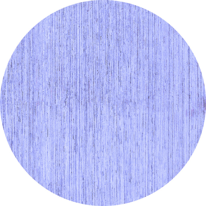 Round Machine Washable Solid Blue Modern Rug, wshabs1417blu