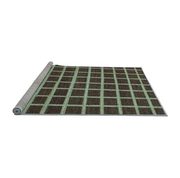 Sideview of Machine Washable Checkered Light Blue Modern Rug, wshabs1418lblu