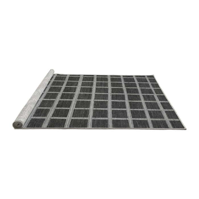 Sideview of Machine Washable Checkered Gray Modern Rug, wshabs1418gry