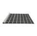 Sideview of Machine Washable Checkered Gray Modern Rug, wshabs1418gry