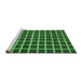 Sideview of Machine Washable Checkered Emerald Green Modern Area Rugs, wshabs1418emgrn