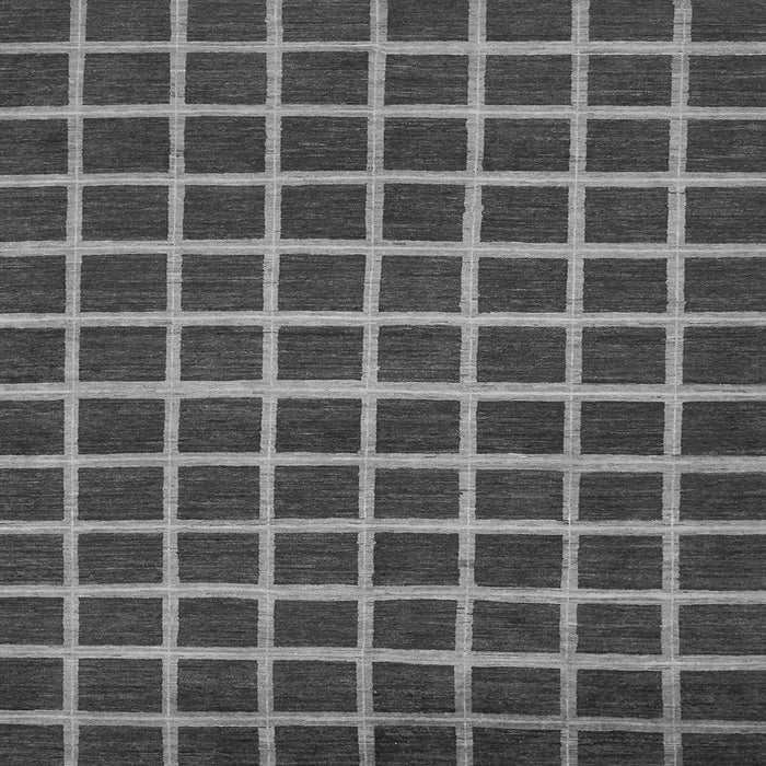 Square Machine Washable Checkered Gray Modern Rug, wshabs1418gry