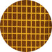 Round Checkered Yellow Modern Rug, abs1418yw