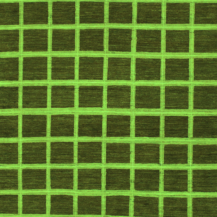 Machine Washable Checkered Green Modern Area Rugs, wshabs1418grn