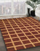 Abstract Red Checkered Rug in Family Room, abs1418