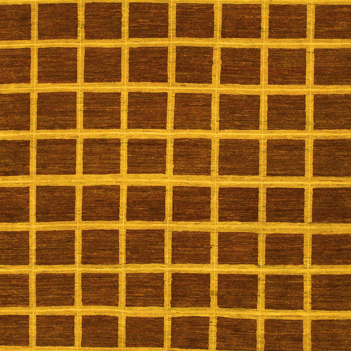 Machine Washable Checkered Yellow Modern Rug, wshabs1418yw
