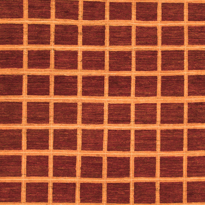 Machine Washable Checkered Orange Modern Area Rugs, wshabs1418org