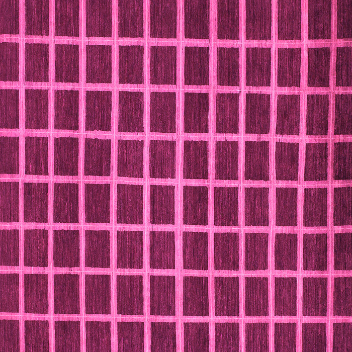 Square Machine Washable Checkered Pink Modern Rug, wshabs1418pnk