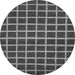 Round Machine Washable Checkered Gray Modern Rug, wshabs1418gry