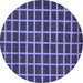 Round Checkered Blue Modern Rug, abs1418blu