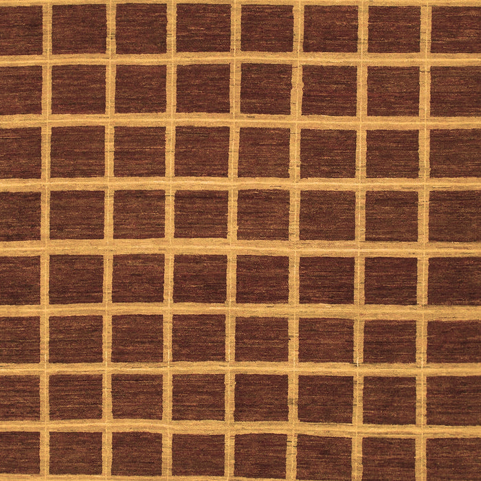 Machine Washable Checkered Brown Modern Rug, wshabs1418brn
