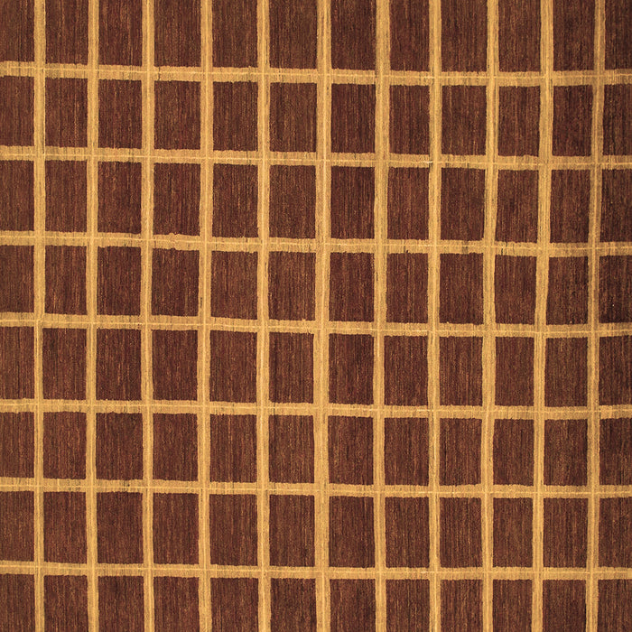 Square Checkered Brown Modern Rug, abs1418brn