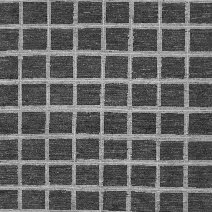 Machine Washable Checkered Gray Modern Rug, wshabs1418gry