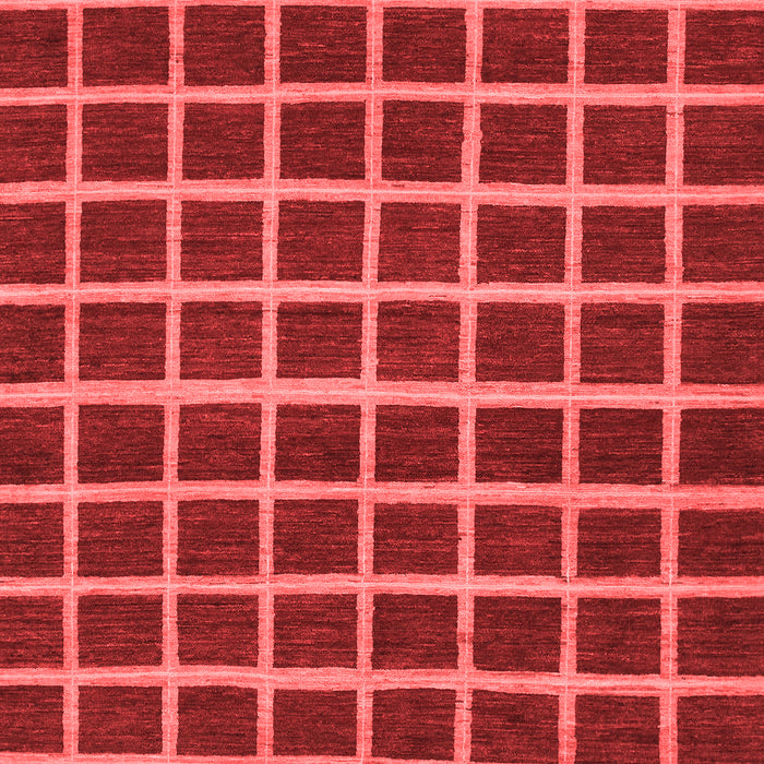 Machine Washable Checkered Red Modern Rug, wshabs1418red
