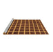 Sideview of Machine Washable Checkered Brown Modern Rug, wshabs1418brn