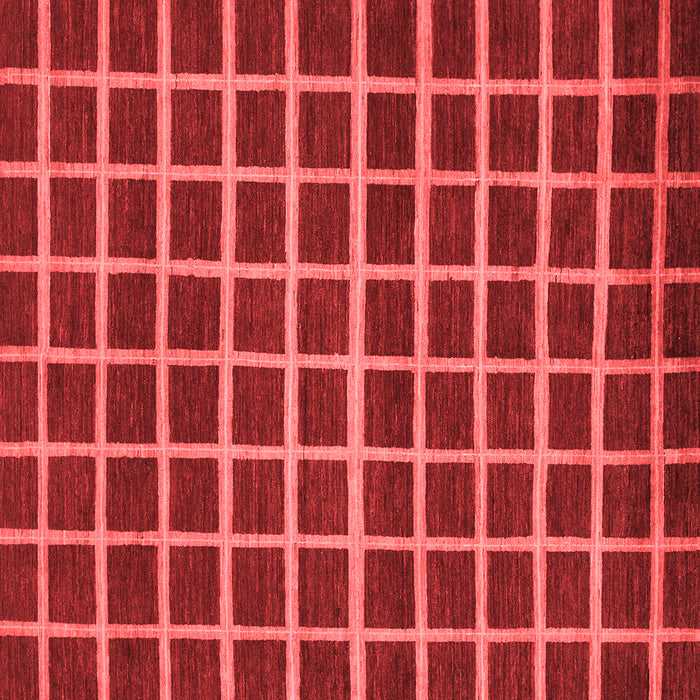 Machine Washable Checkered Red Modern Rug, wshabs1418red