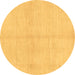 Round Machine Washable Solid Brown Modern Rug, wshabs1419brn