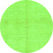 Round Solid Green Modern Rug, abs1419grn