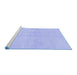 Sideview of Machine Washable Solid Blue Modern Rug, wshabs1419blu