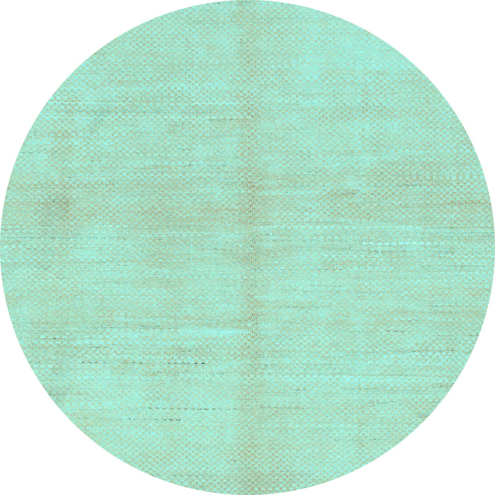 Round Machine Washable Solid Light Blue Modern Rug, wshabs1419lblu