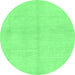 Round Solid Emerald Green Modern Rug, abs1419emgrn