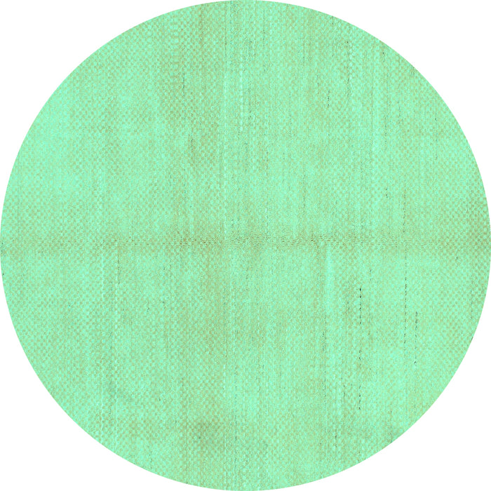 Round Solid Turquoise Modern Rug, abs1419turq
