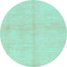 Round Solid Light Blue Modern Rug, abs1419lblu