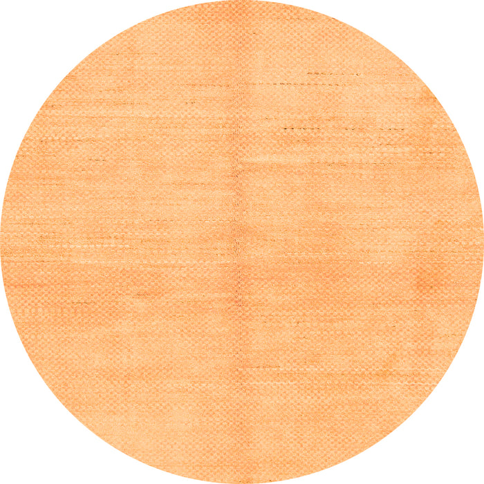 Round Machine Washable Solid Orange Modern Area Rugs, wshabs1419org