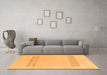 Machine Washable Solid Orange Modern Area Rugs in a Living Room, wshabs141org