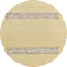 Round Abstract Yellow Solid Rug, abs141