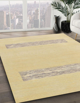 Abstract Yellow Solid Rug in Family Room, abs141
