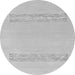 Round Solid Gray Modern Rug, abs141gry