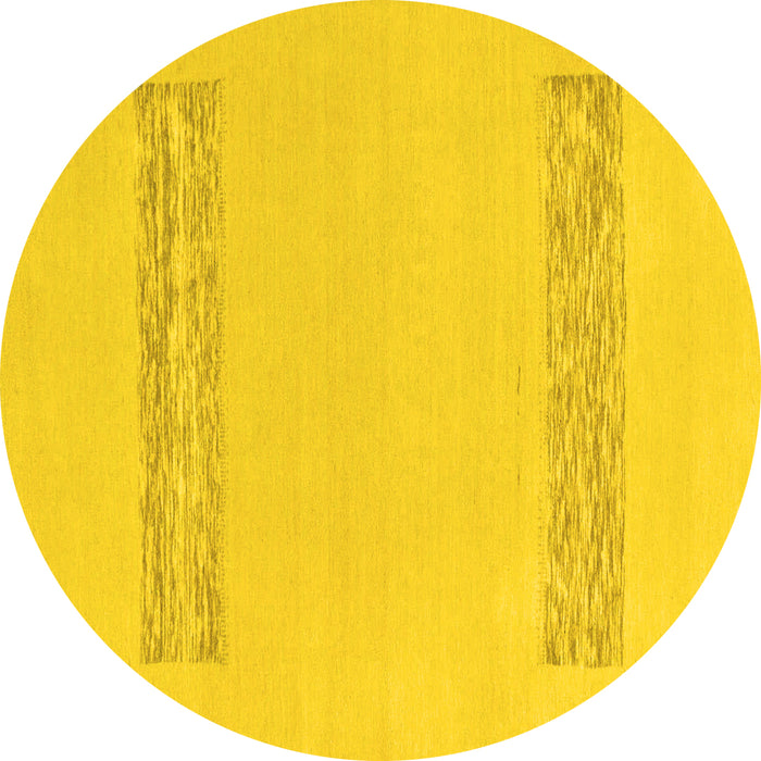 Round Solid Yellow Modern Rug, abs141yw