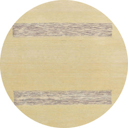 Round Machine Washable Abstract Yellow Rug, wshabs141