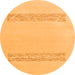 Round Solid Orange Modern Rug, abs141org