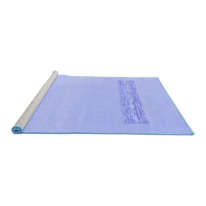 Sideview of Machine Washable Solid Blue Modern Rug, wshabs141blu
