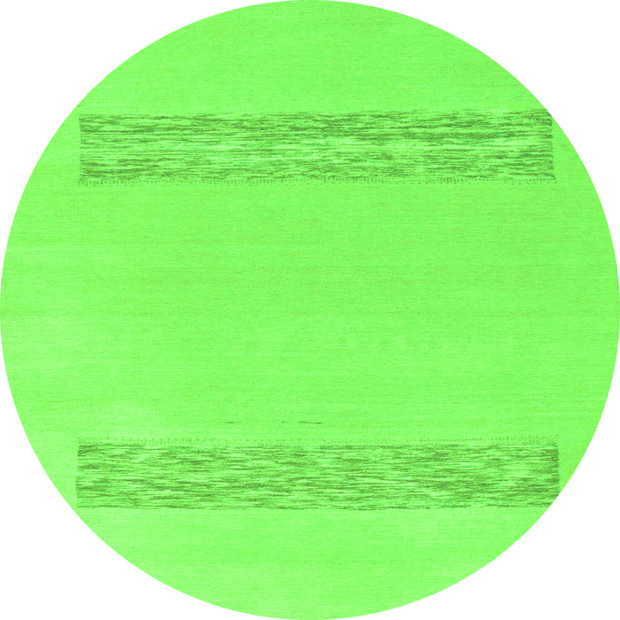 Round Solid Green Modern Rug, abs141grn