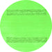 Round Solid Green Modern Rug, abs141grn