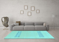 Machine Washable Solid Light Blue Modern Rug, wshabs141lblu