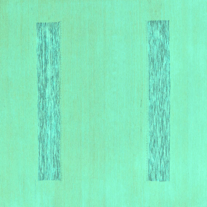Square Machine Washable Solid Turquoise Modern Area Rugs, wshabs141turq