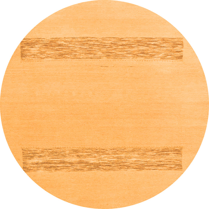 Round Machine Washable Solid Orange Modern Area Rugs, wshabs141org