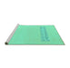 Sideview of Machine Washable Solid Turquoise Modern Area Rugs, wshabs141turq