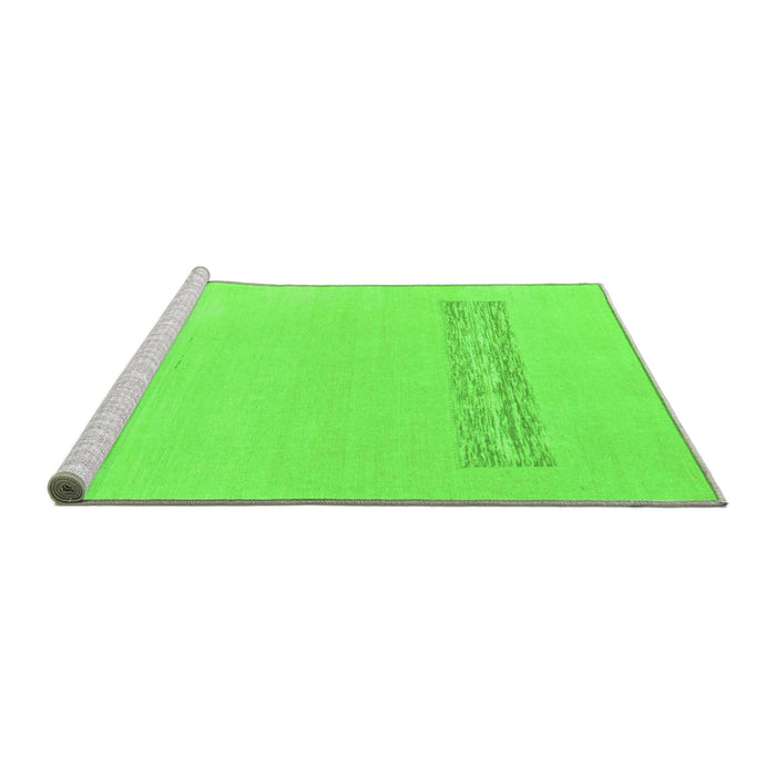 Sideview of Machine Washable Solid Green Modern Area Rugs, wshabs141grn